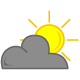 Partly Cloudy skies